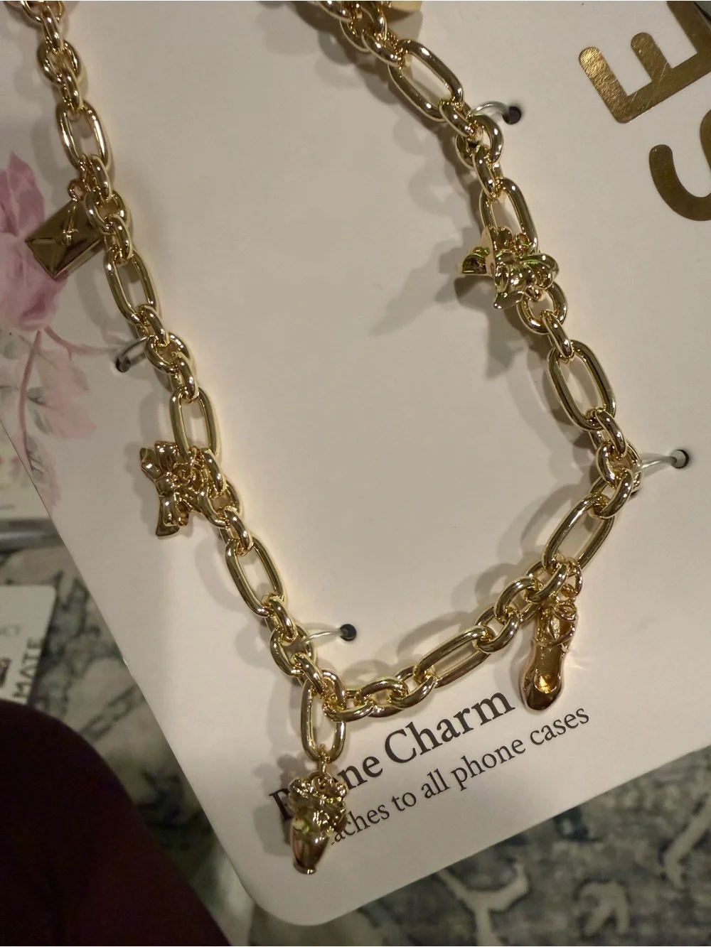LoveShackFancy Gold-tone Chain Charm Strap NWT